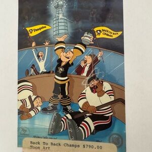 Penguins Back to Back Champs Art Print